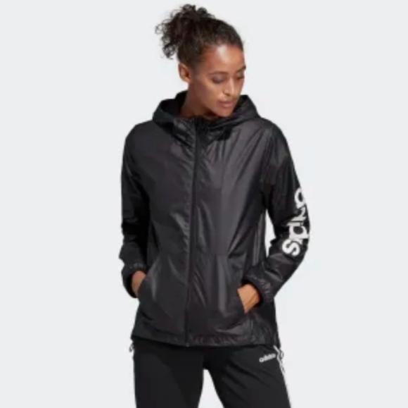 Adidas essentials linear windbreaker Clearance